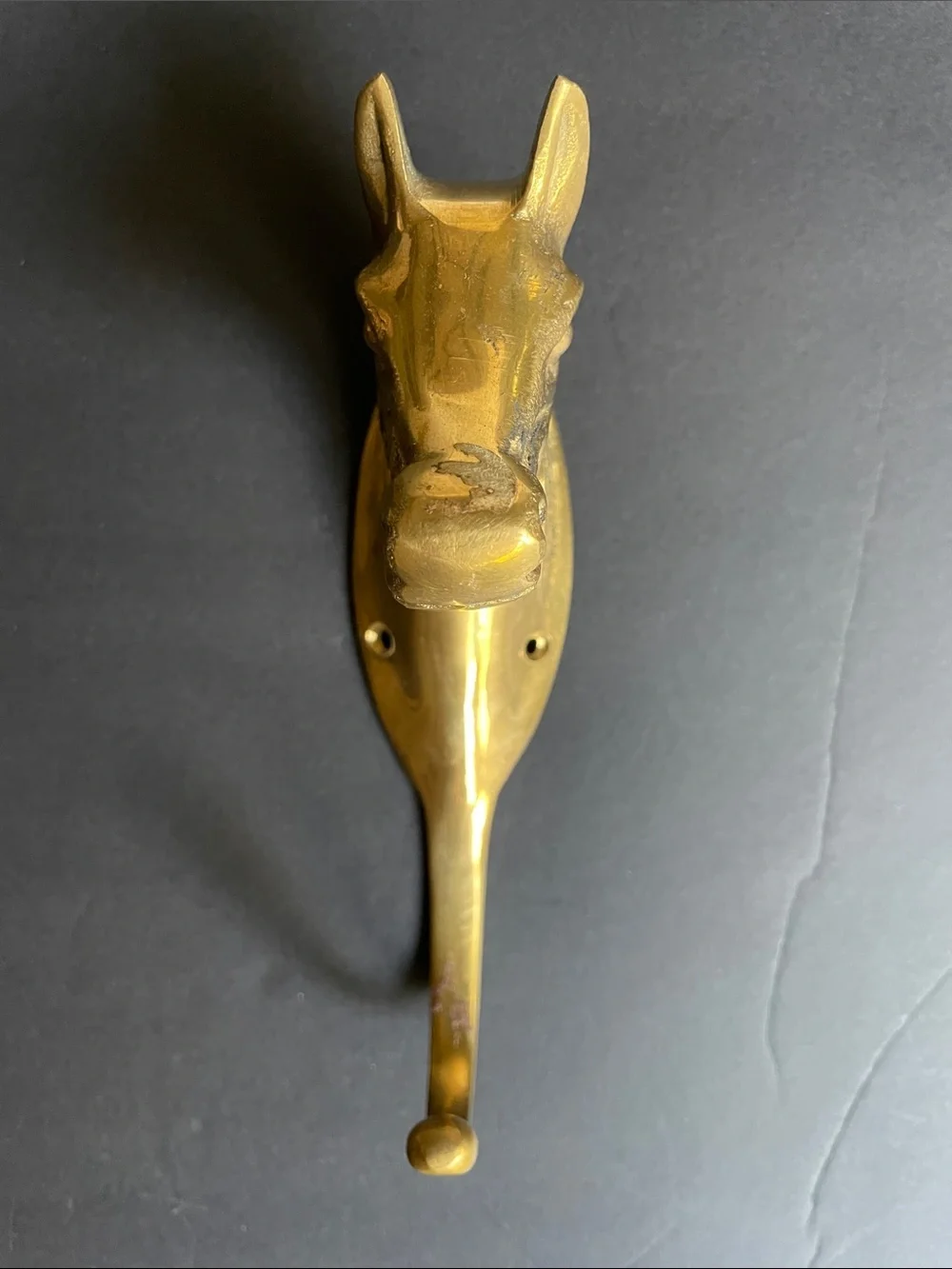 Brass Horse Head Wall Hook - Gold